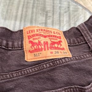 LEVI 511 36x30 BROWN JEANS *LIKE NEW*